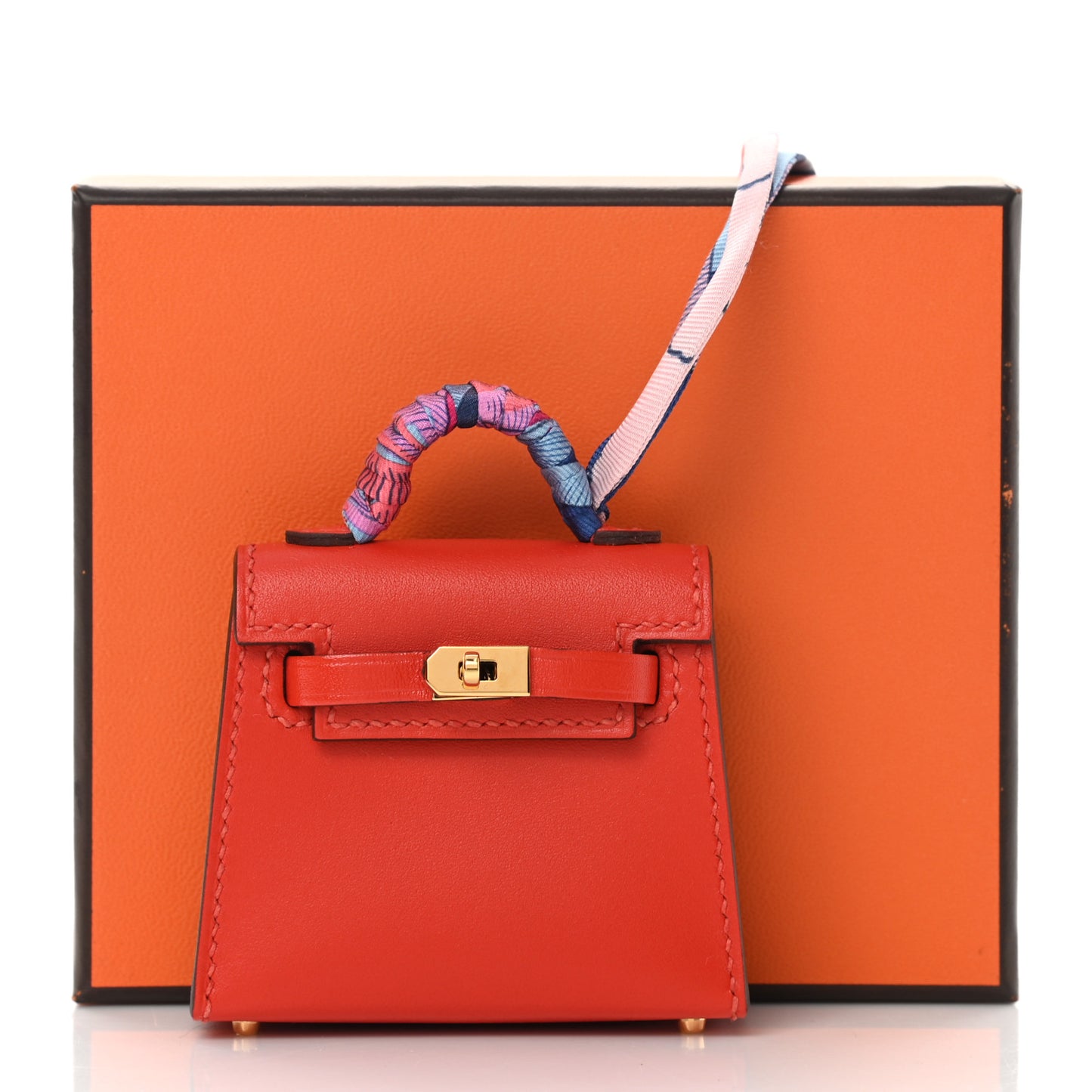 Tadelakt Mini Kelly Twilly Bag Charm Capucine