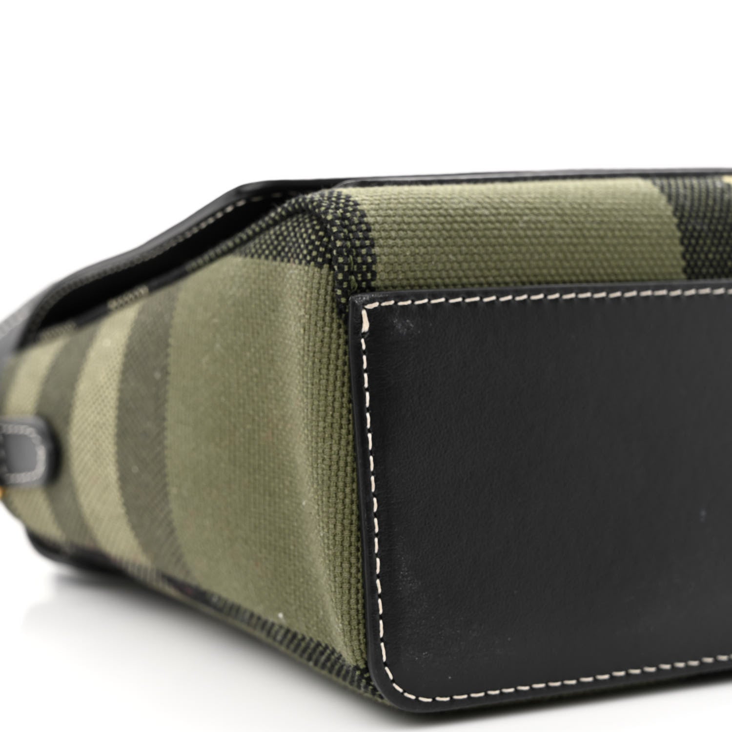 Burberry Calfskin Tartan Note Crossbody Bag Military Green 8 of 9