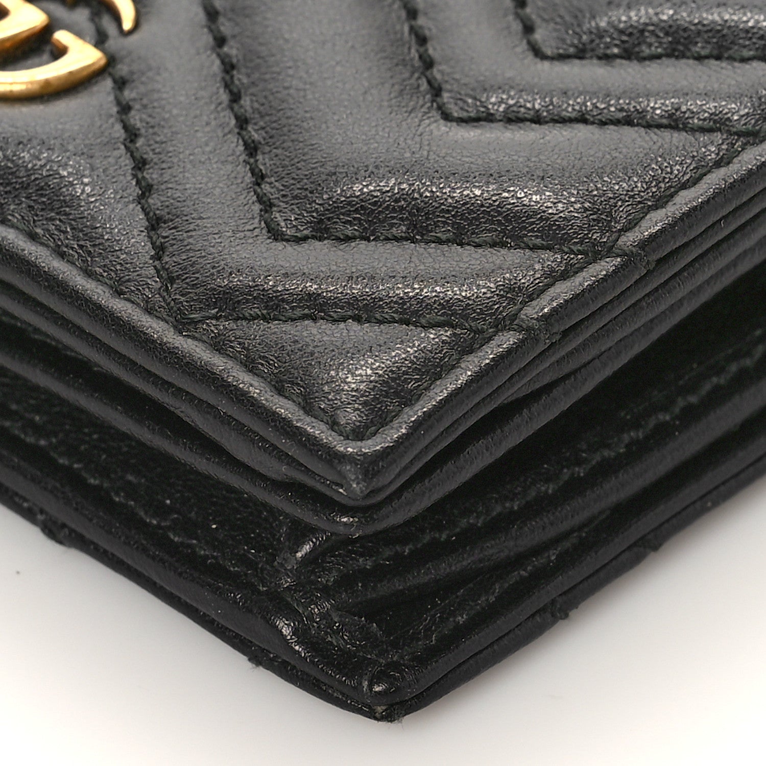 Gucci Calfskin Matelasse GG Marmont Card Case Wallet Black 8 of 9