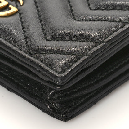 Gucci Calfskin Matelasse GG Marmont Card Case Wallet Black 8 of 9