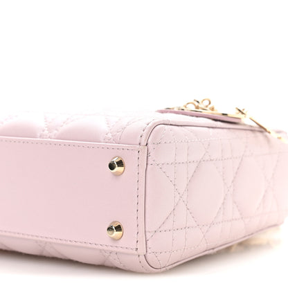 Christian Dior Metallic Lambskin Cannage Mini Lady Dior Lotus 9 of 10
