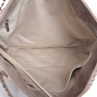 Chanel Nubuck Double Stitch Large Hamptons Shopping Tote Light Brown 5 of 8