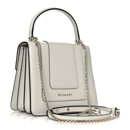 Bulgari Calfskin Serpenti Forever Top Handle White 2 of 11