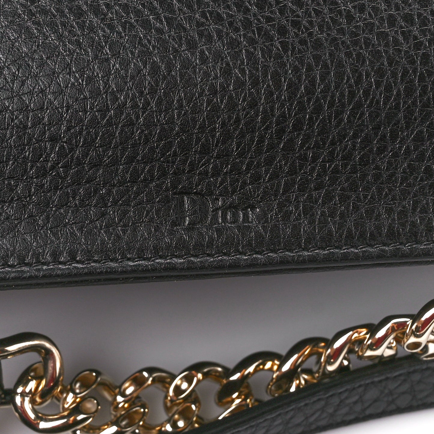 Grained Calfskin Small Diorama Flap Bag Black