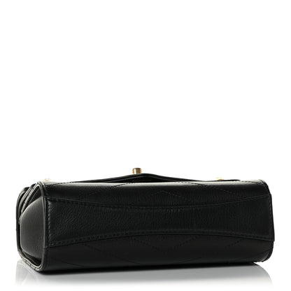 Chanel Calfskin Chevron Quilted Casual Trip Flap Black 4 of 11