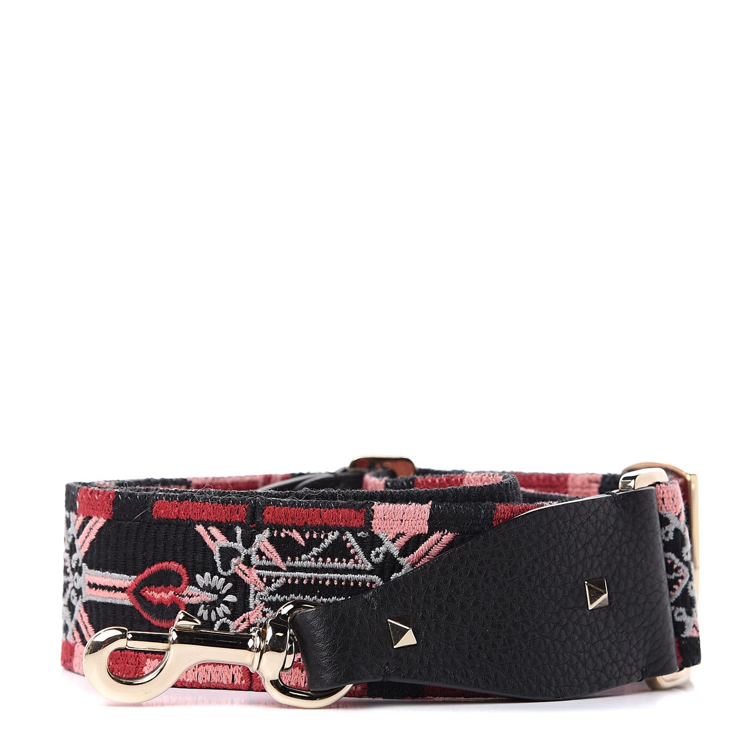 Canvas Loveblade Embroidered Rockstud Guitar Strap Multicolor