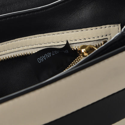 Valentino Garavani Nappa Striped B-Rockstud Flap Black Light Ivory 8 of 9