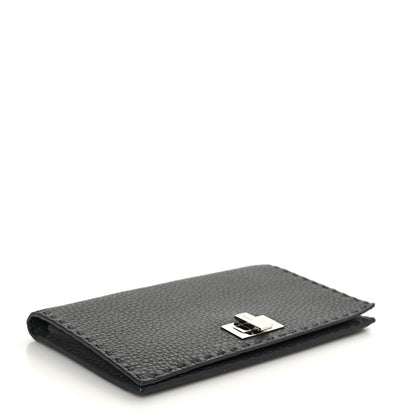 Fendi Cuoio Romano Selleria Mini Peekaboo Clutch Wallet Asfalto 4 of 9