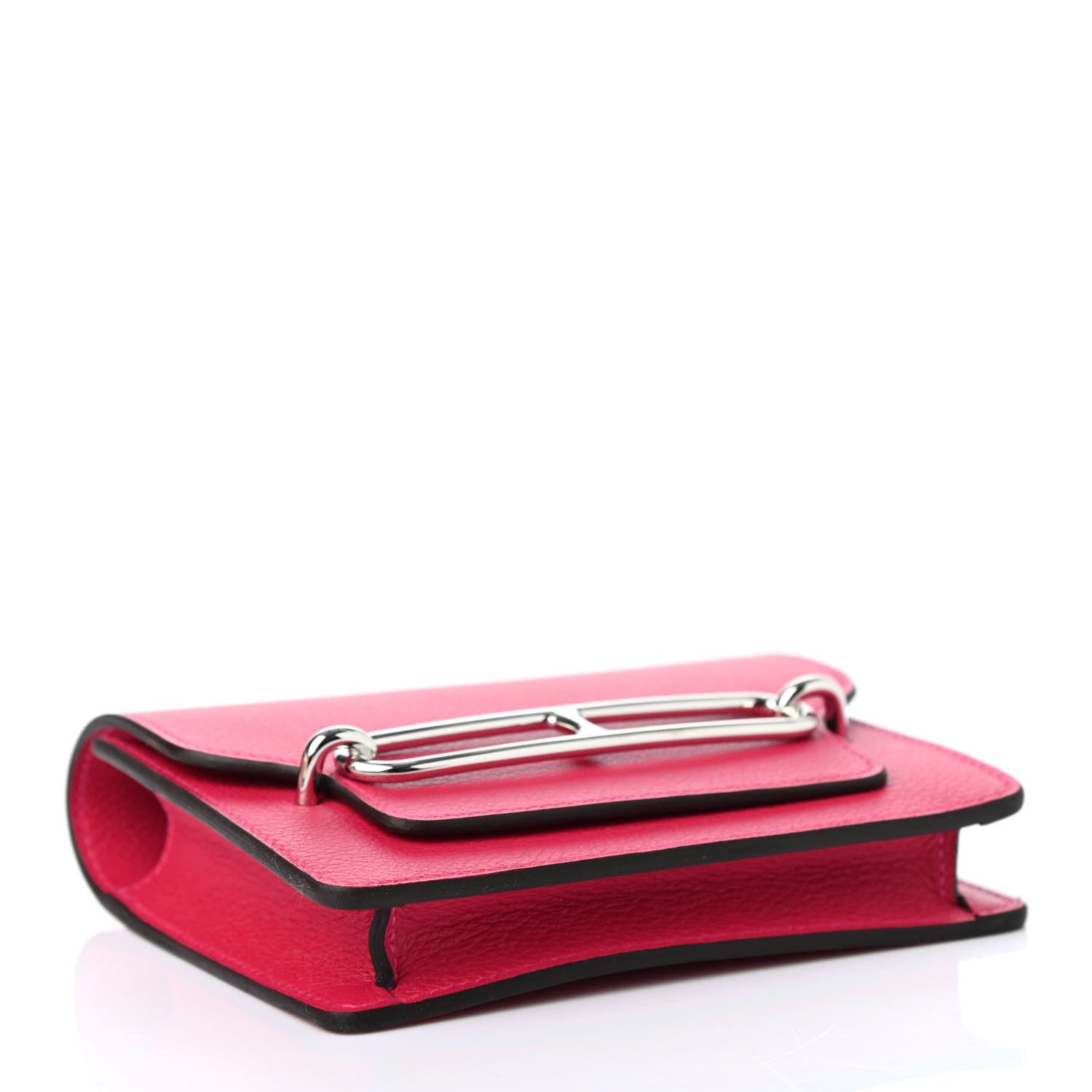 Hermes Evercolor Bi-Color Roulis Slim Wallet Framboise Rouge Sellier 3 of 4