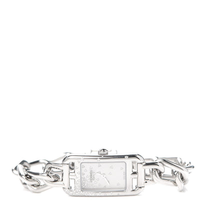 Hermes Stainless Steel Diamond 17mm Nantucket Jete De Diamants Quartz Watch 2 of 6