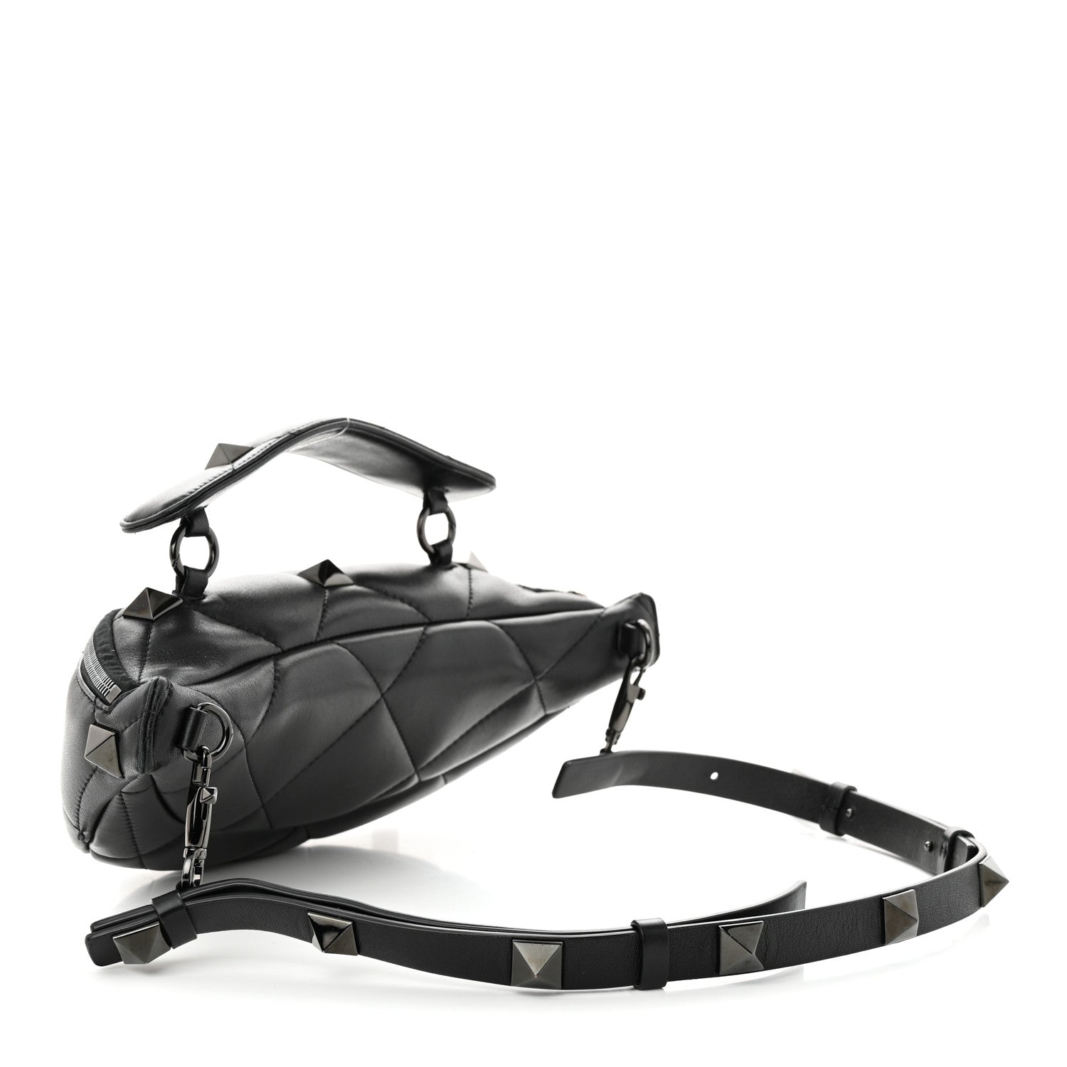 Valentino Garavani Nappa Monochrome Roman Stud Belt Bag Black 3 of 10