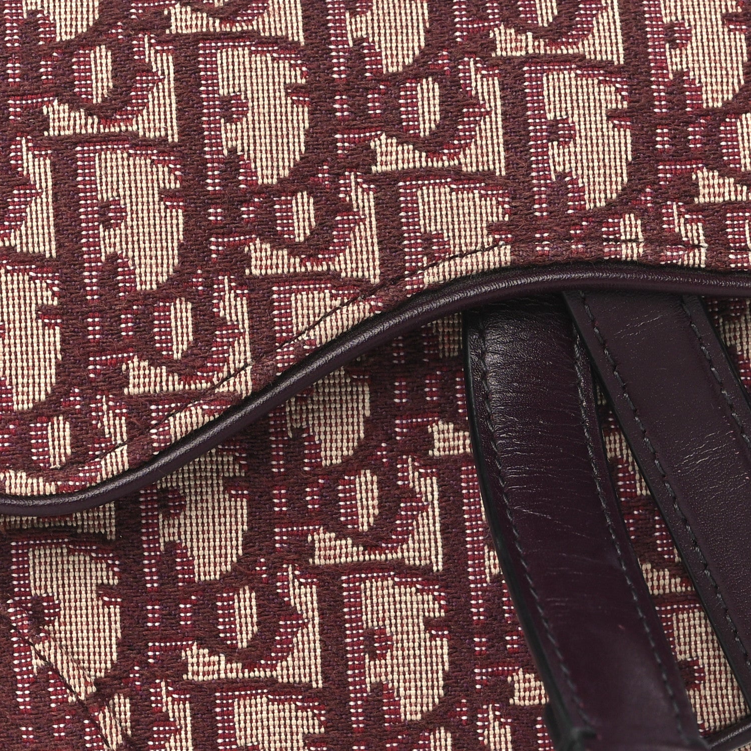 Christian Dior Oblique Mini Saddle Bag Burgundy 8 of 10