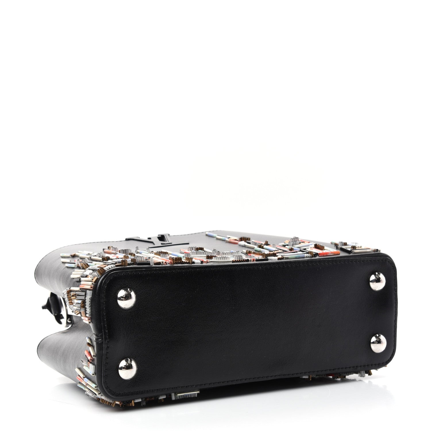 Louis Vuitton Smooth Calfskin Beaded Skyline Soho Capucines BB Black 4 of 9