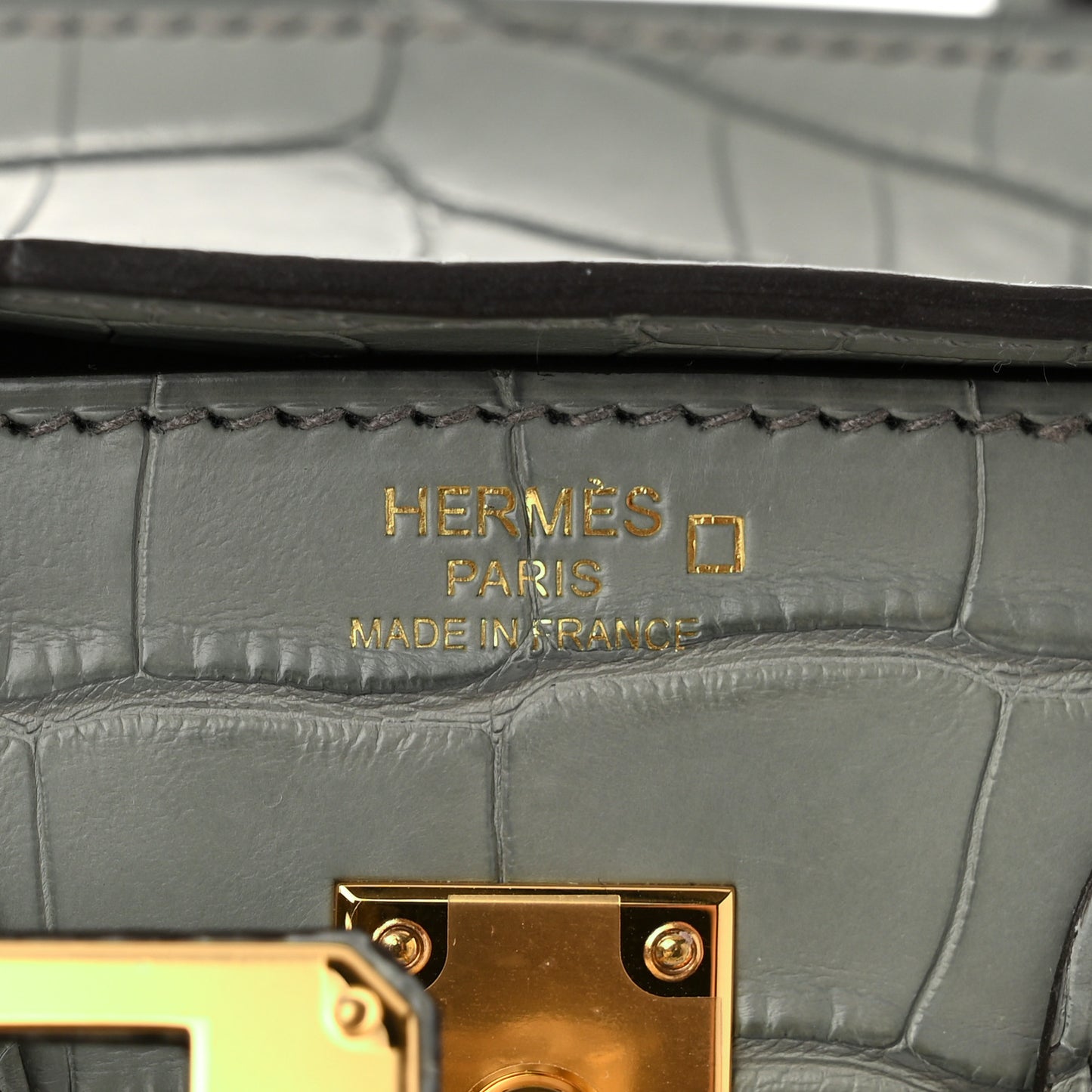 Matte Alligator Birkin 25 Gris Ciment