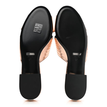 Gucci Metallic Nappa Crossover Flat Slide Sandals 37 Rose Gold 5 of 9