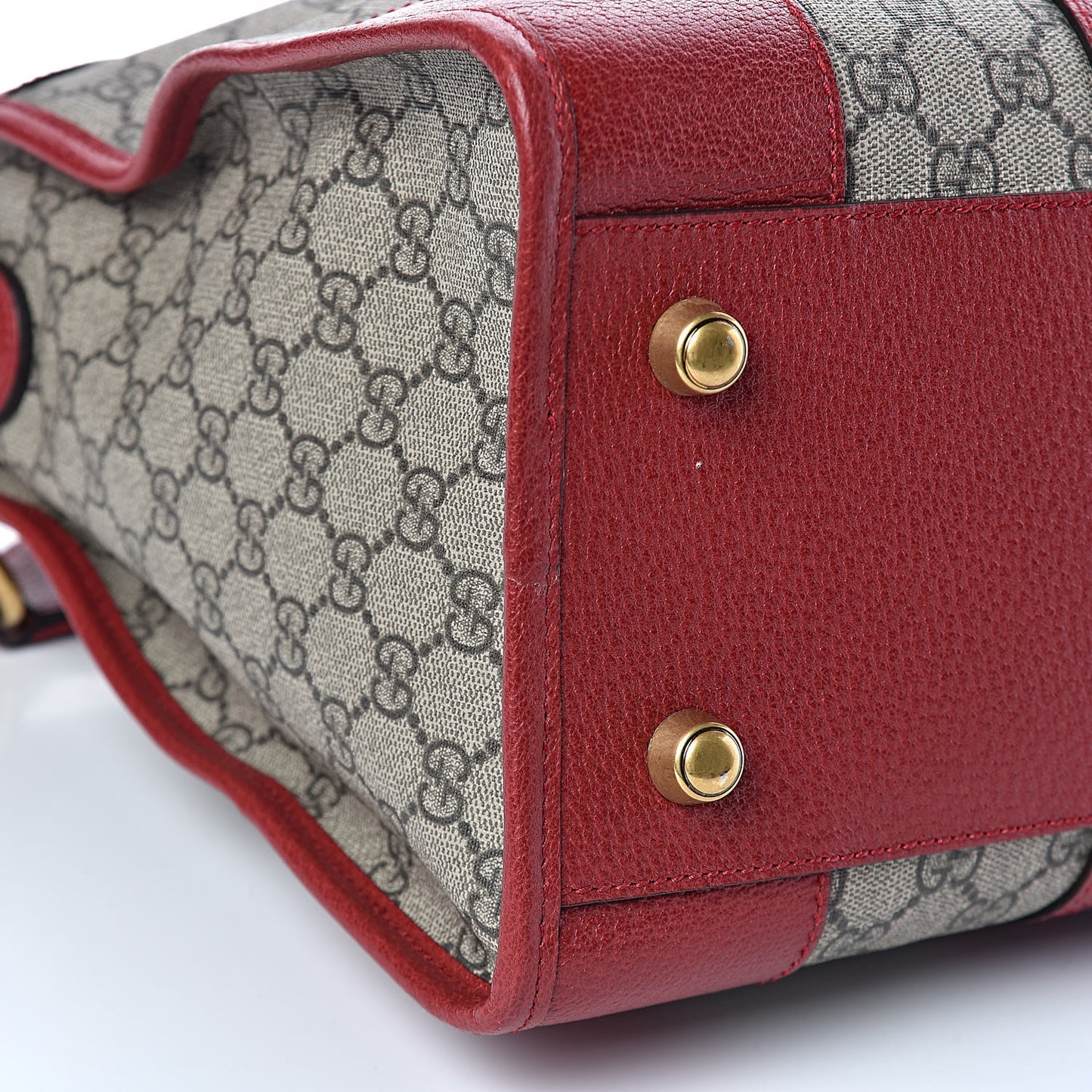 Soft GG Supreme Monogram Web Medium Duffle Bag Beige Red