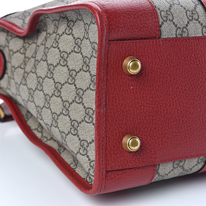 Gucci Soft GG Supreme Monogram Web Medium Duffle Bag Beige Red 9 of 11
