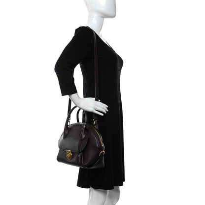 Salvatore Ferragamo Calfskin Fiamma Bag Plum 2 of 16