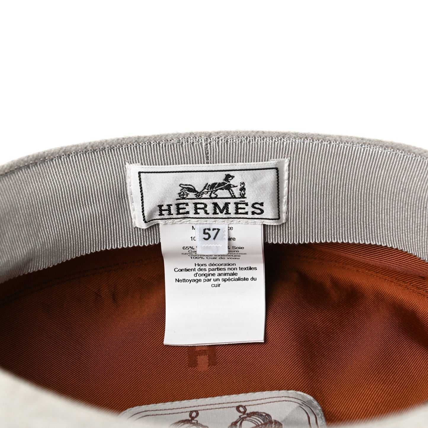 Cashmere Swift Braided Deauville Cap 57 Gris Flanelle Gold