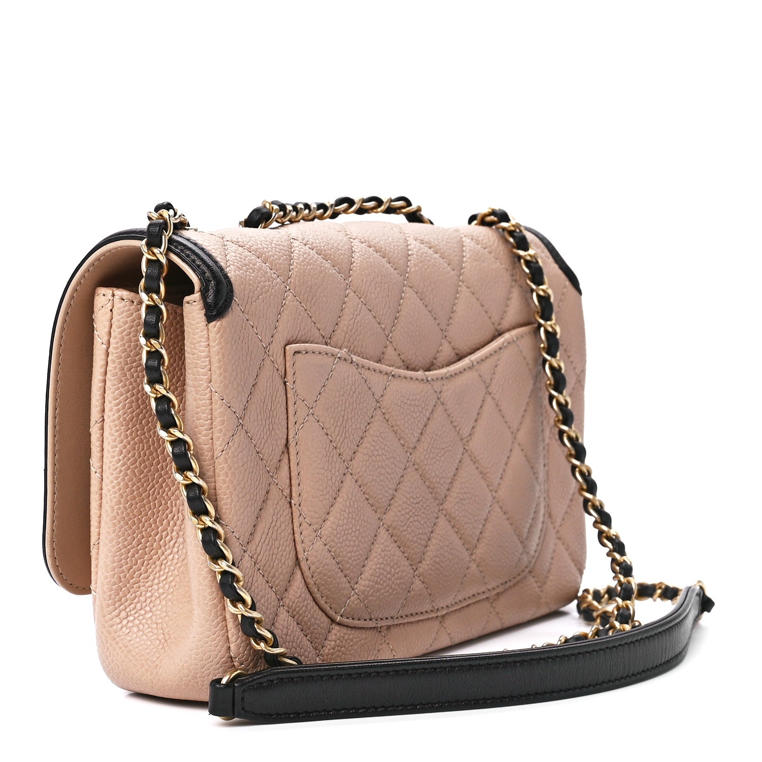 Chanel Caviar Quilted Small CC Filigree Flap Beige Black 3 of 11