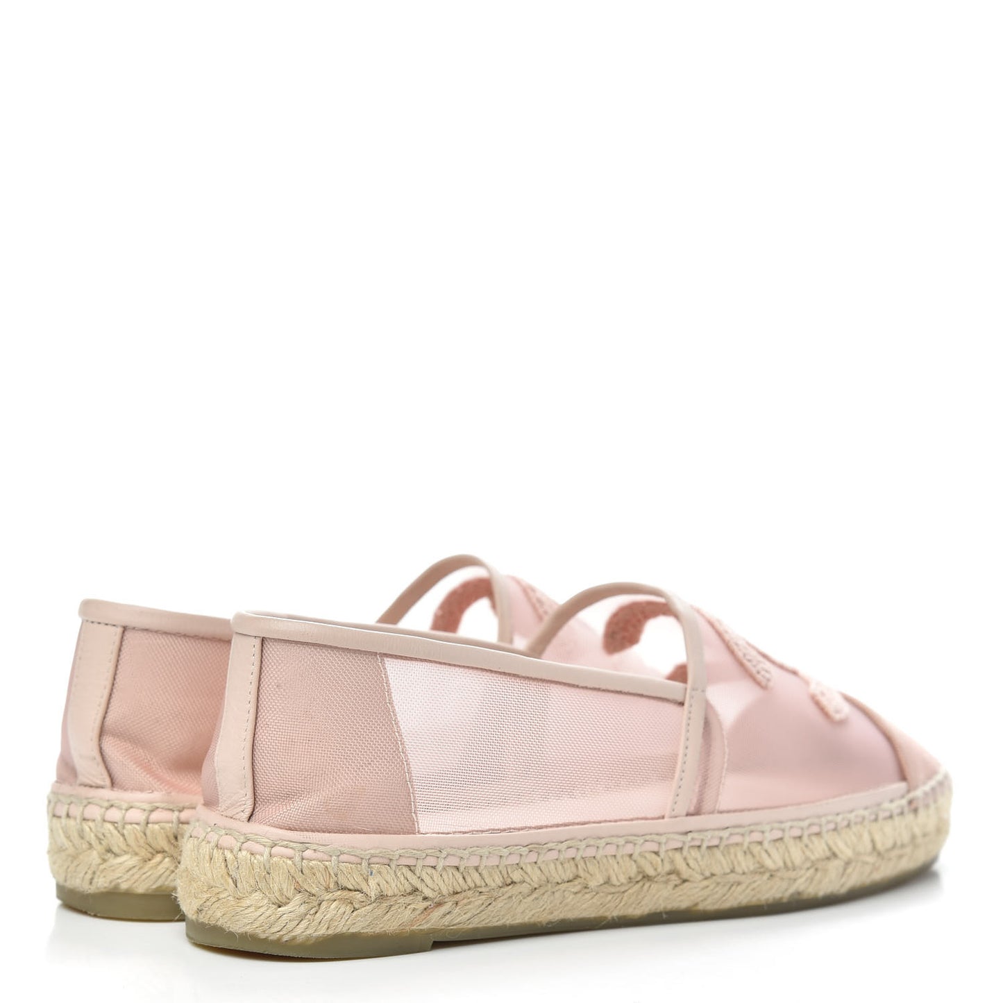 Mesh Grosgrain CC Espadrilles 37 Pink