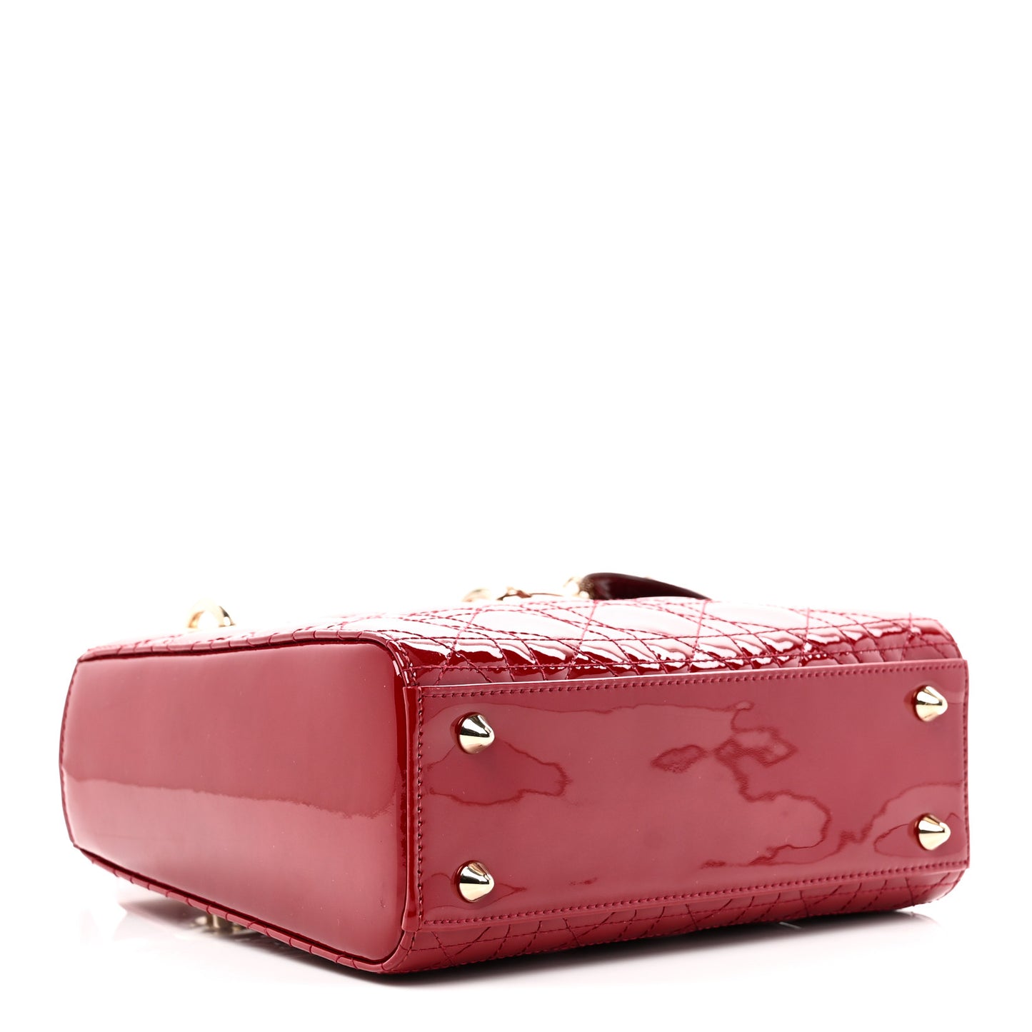 Patent Cannage Small Lady Dior Cherry Red
