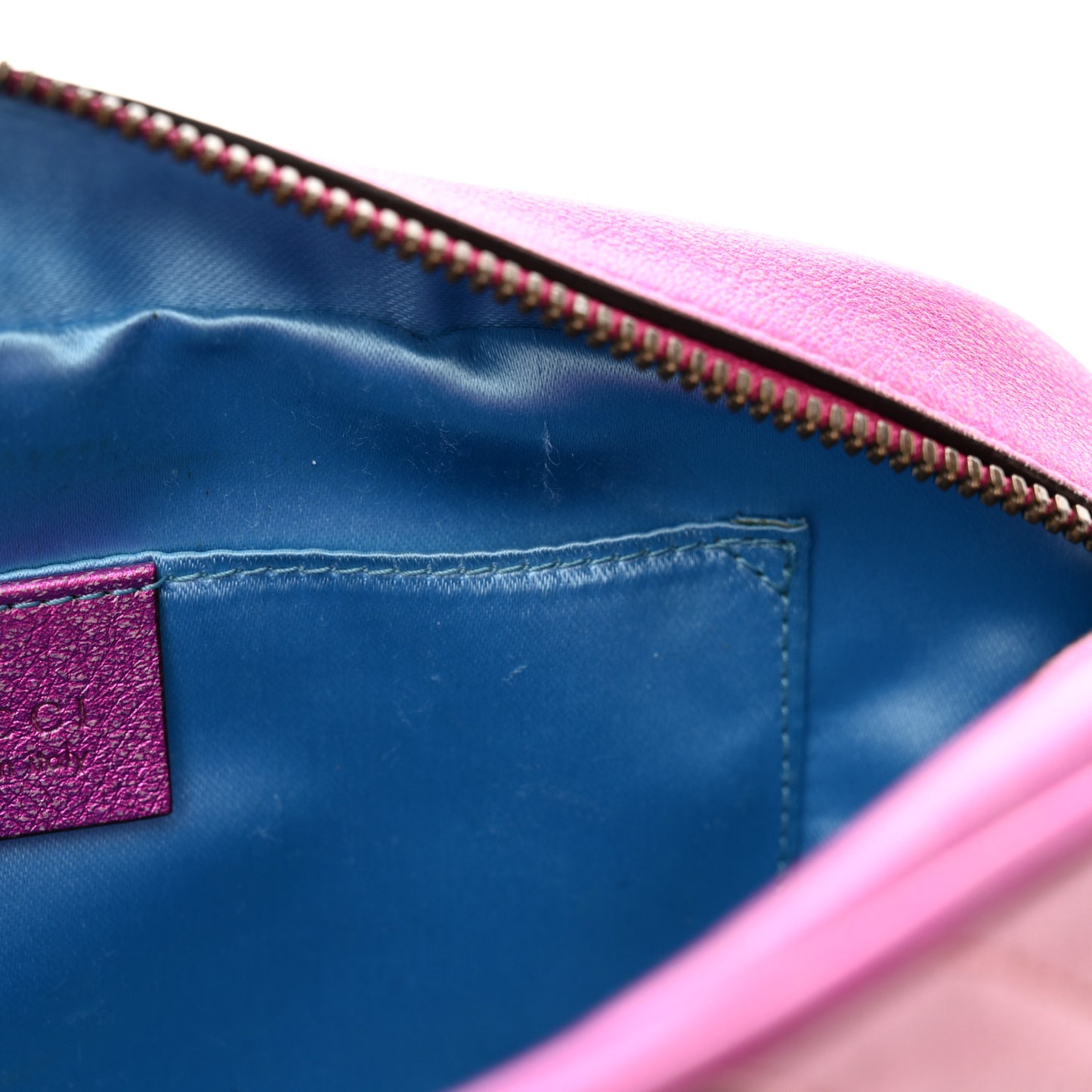 Laminated Nappa Matelasse Small GG Marmont Chain Shoulder Bag Fuxia Rosso Rosa
