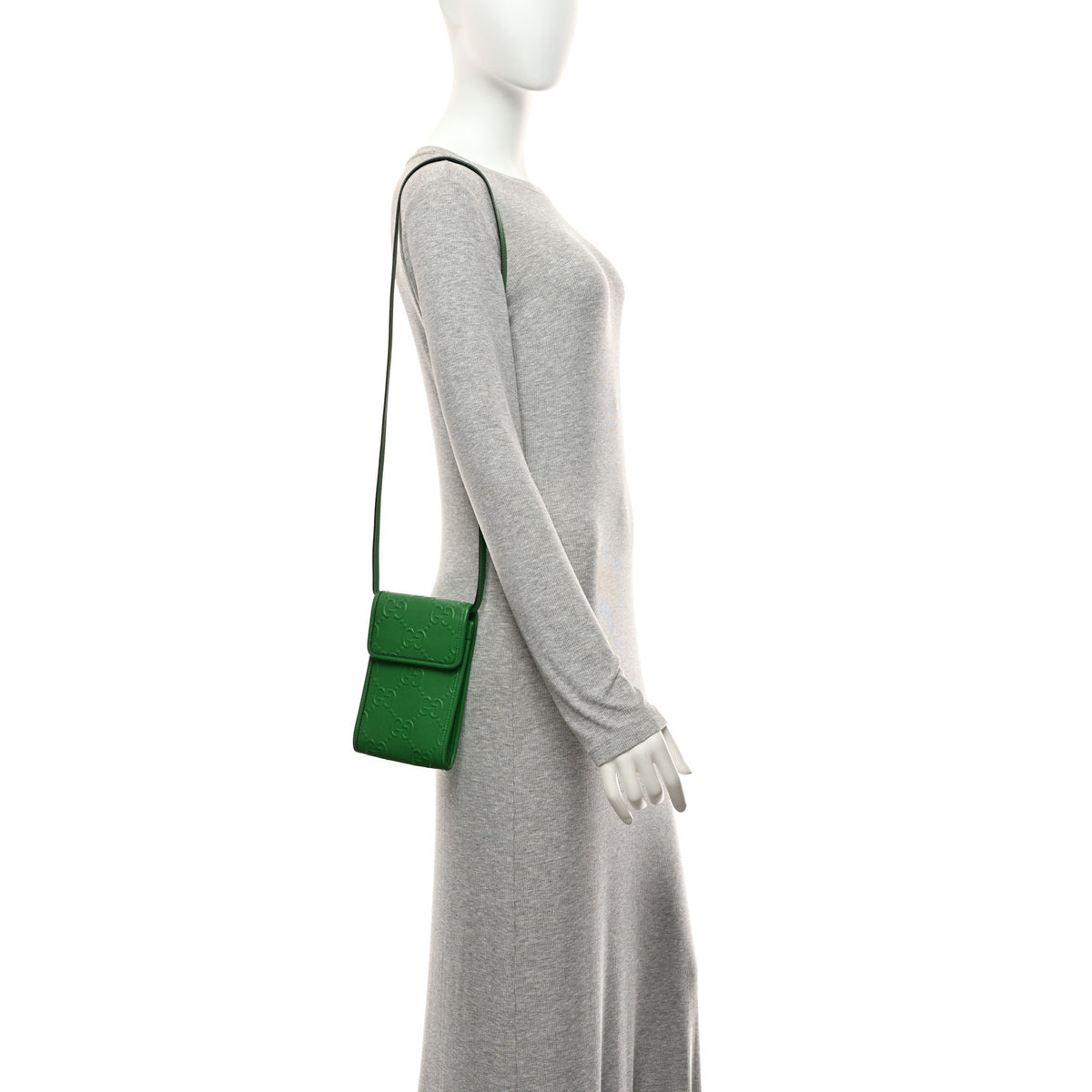 Calfskin GG Tennis Embossed Mini Crossbody Bag New Shamarock