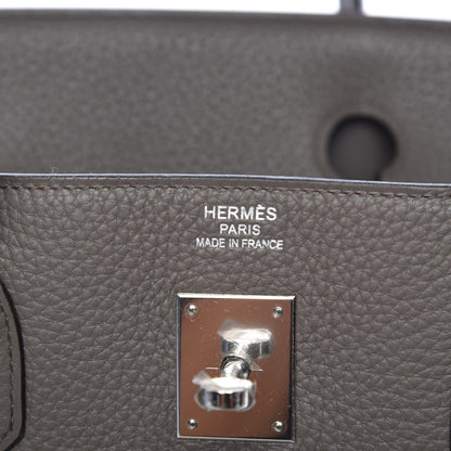 Hermes Taurillon Clemence Birkin 40 Etain 6 of 8