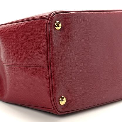 Prada Saffiano Lux Bi-Color Large Galleria Double Zip Tote Cerise Fuoco 7 of 8
