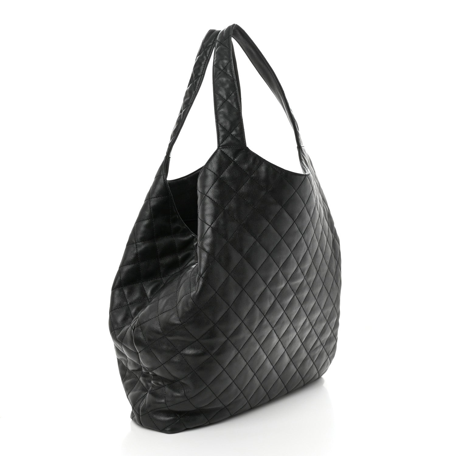 Saint Laurent Lambskin Quilted Maxi Icare Shopping Tote Black 4 of 12