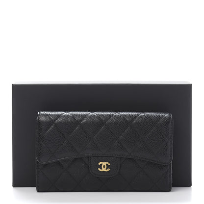 Chanel Caviar Quilted Long Flap Wallet Black 13 of 13