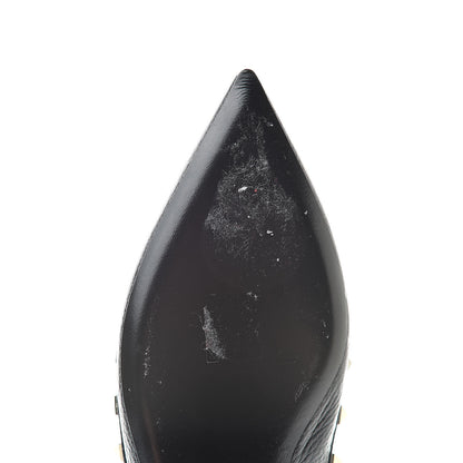 Valentino Garavani Pebbled Calfskin Rockstud Cage Ballerina Flats 38 Deep Denim 9 of 9