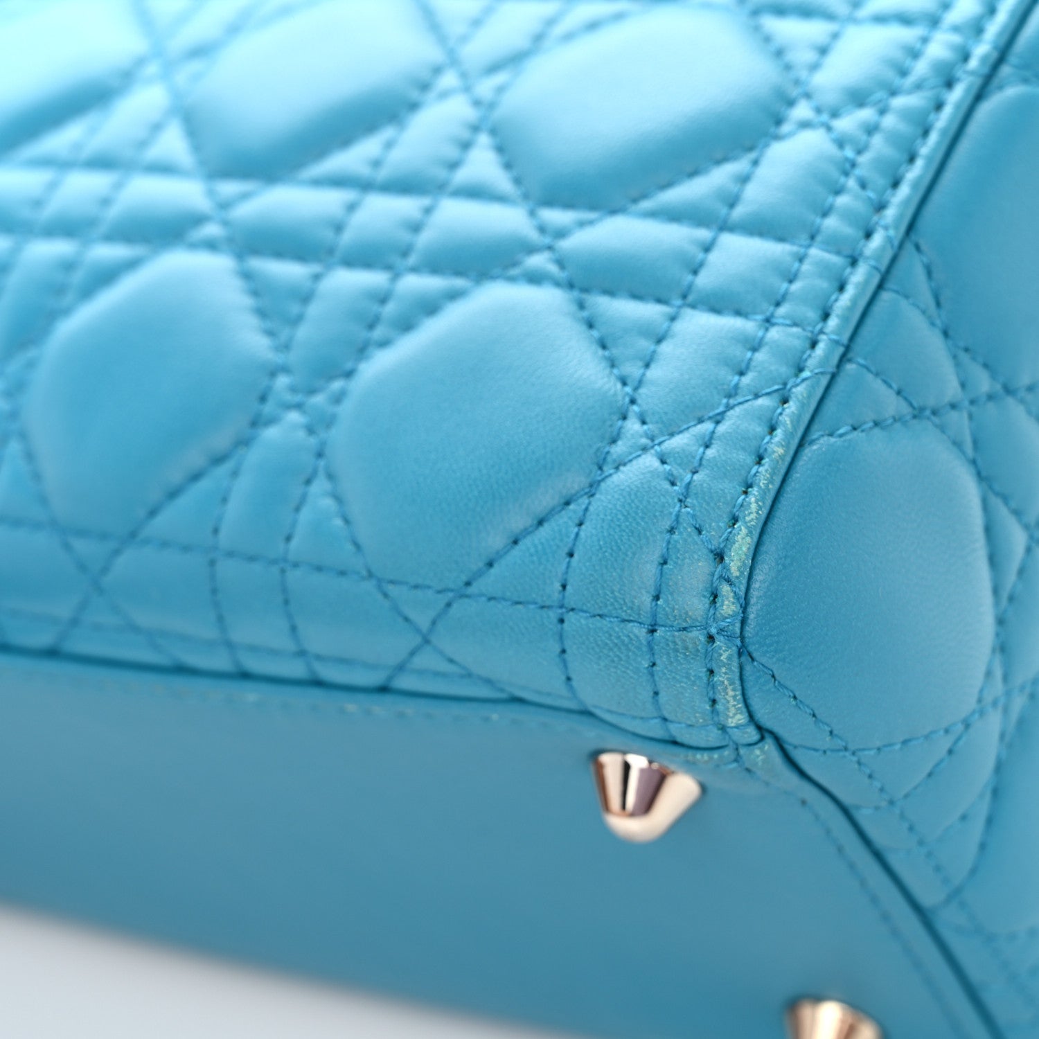 Christian Dior Lambskin Cannage Large Lady Dior Turquoise 20 of 21
