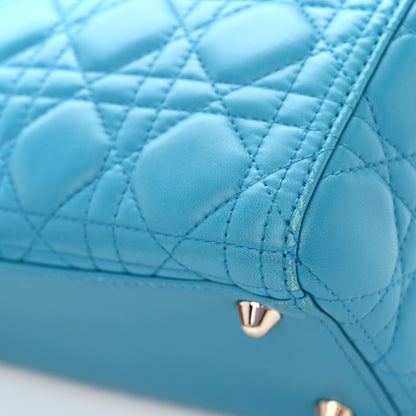 Christian Dior Lambskin Cannage Large Lady Dior Turquoise 20 of 21