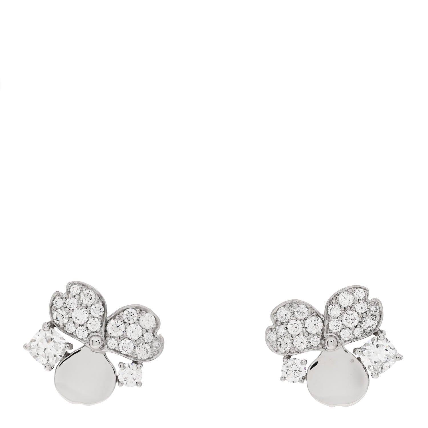 Tiffany Platinum Diamond Paper Flowers Cluster Earrings 1 of 5