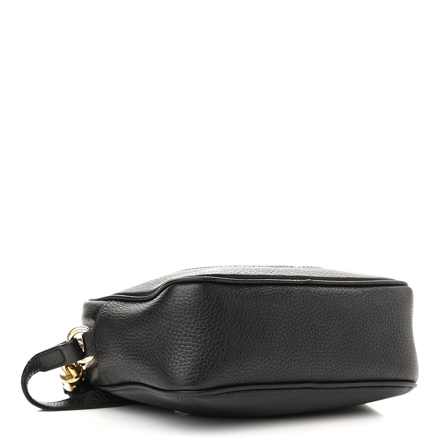 Pebbled Calfskin Small Soho Disco Bag Black