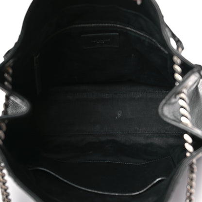 Saint Laurent Crinkled Calfskin Matelasse Monogram Medium Niki Shopper Tote Black 5 of 10