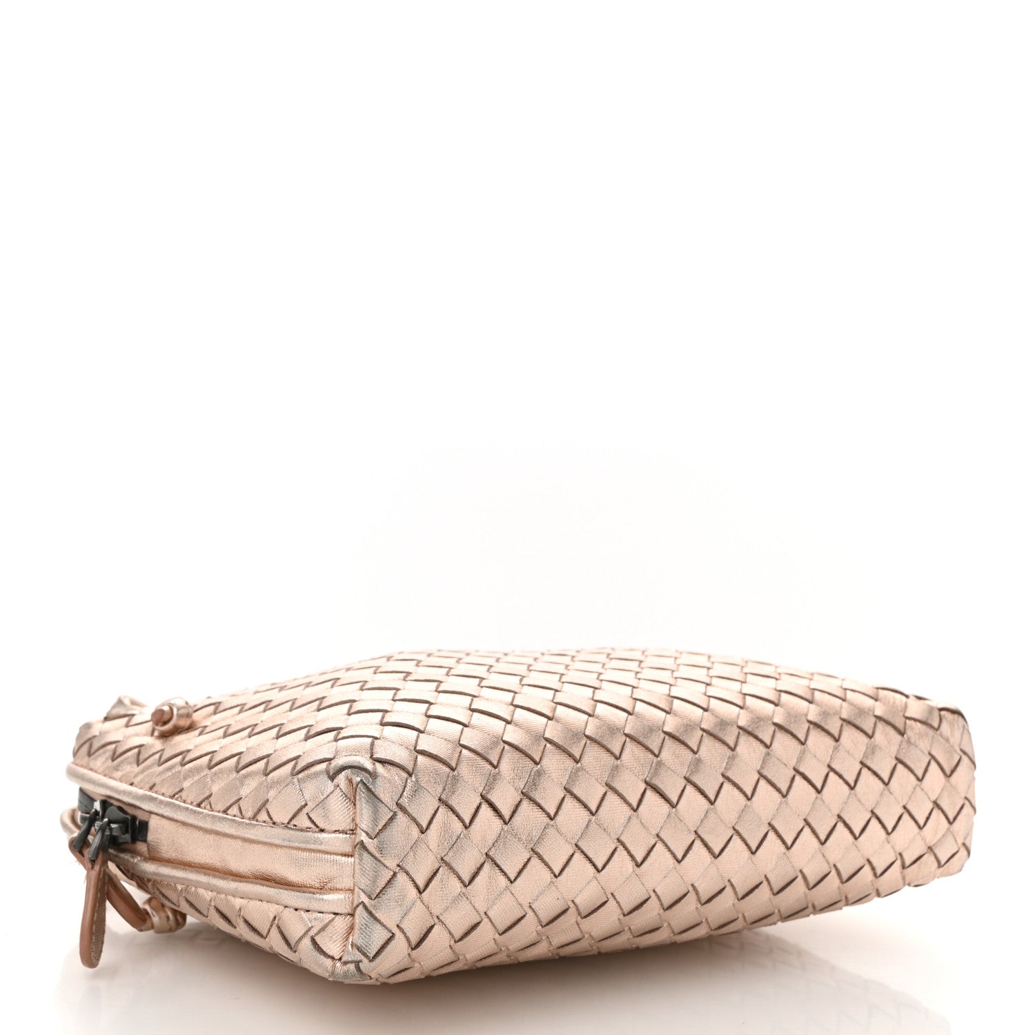 Bottega Veneta Metallic Grosgrain Intrecciato Nodini Crossbody