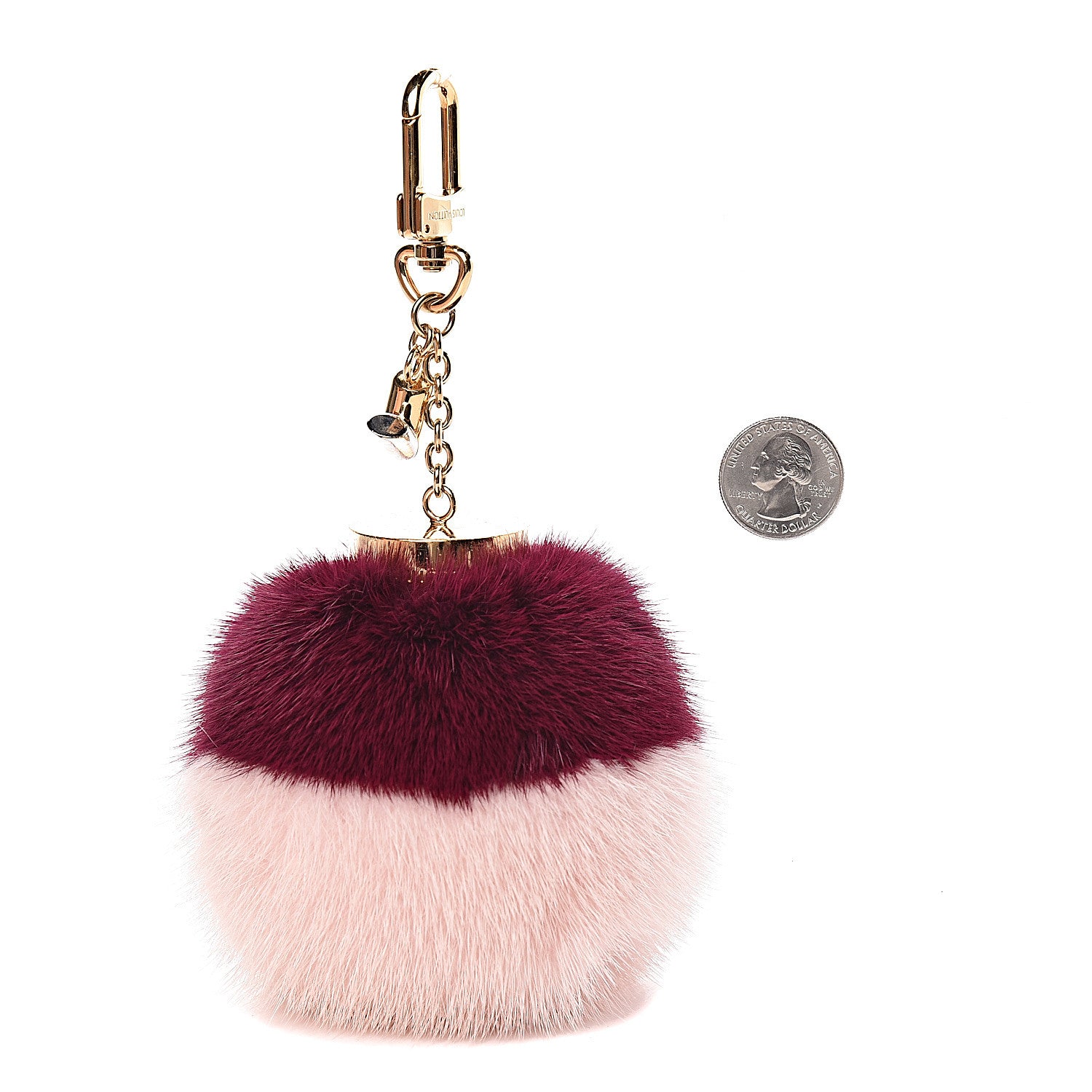 Louis Vuitton Mink Fur Bubble Duo Bag Charm Violet Pink 2 of 3