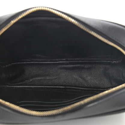 Saint Laurent Grain De Poudre Matelasse Monogram Mini Lou Camera Bag Black 5 of 11