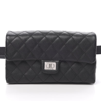 Chanel Grained Calfskin Quilted 2.55 Reissue Flap Belt Bag Clutch Black 9 of 13