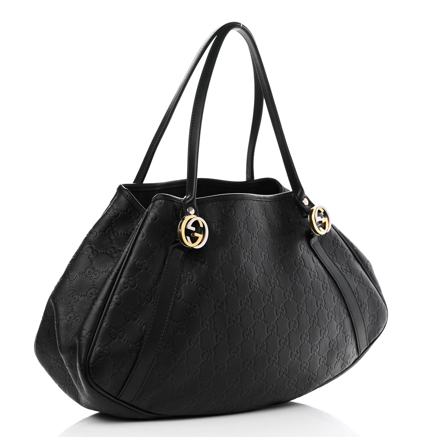 Guccissima Medium GG Twins Shoulder Bag Black