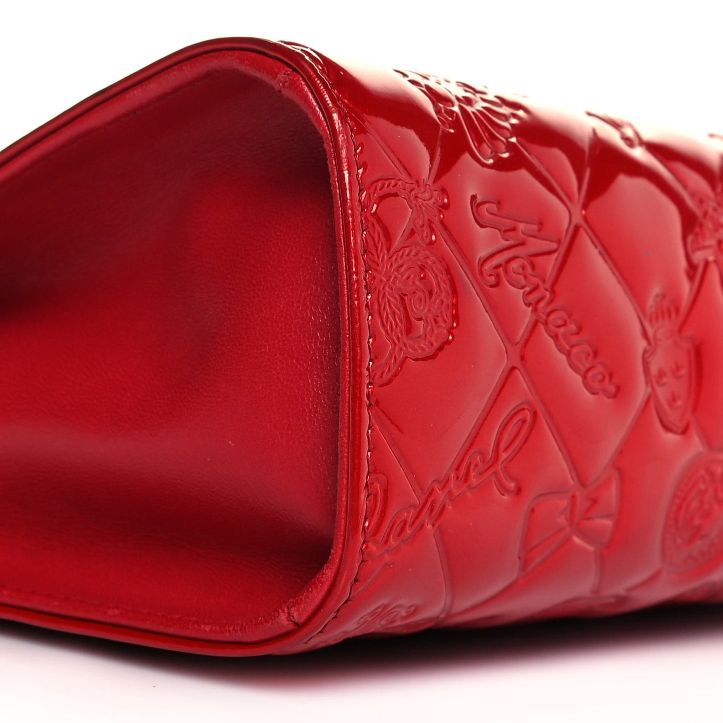 Patent Calfskin Lucky Symbols Pochette Red