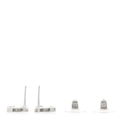 Chanel Crystal CC Earrings Silver Black 3 of 5
