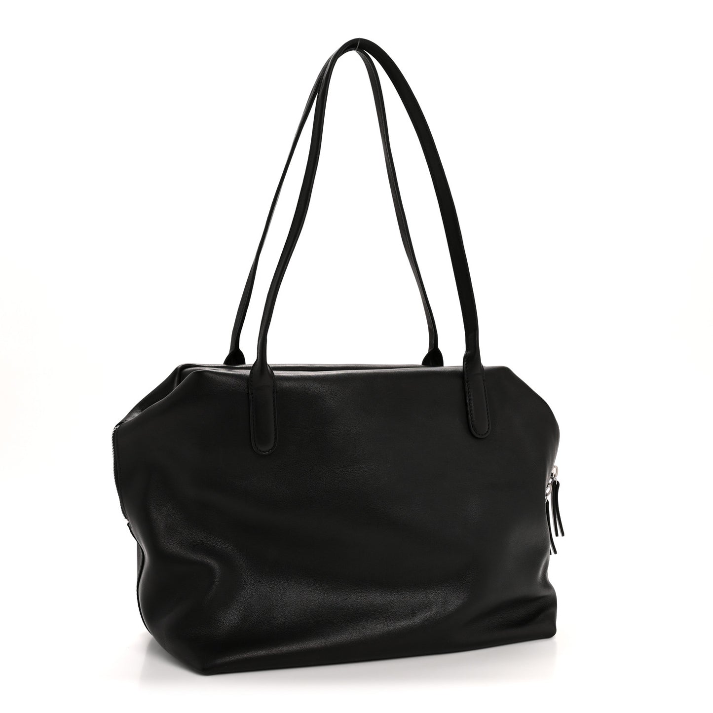 Polished Saddle Calfskin Henri Bag Black
