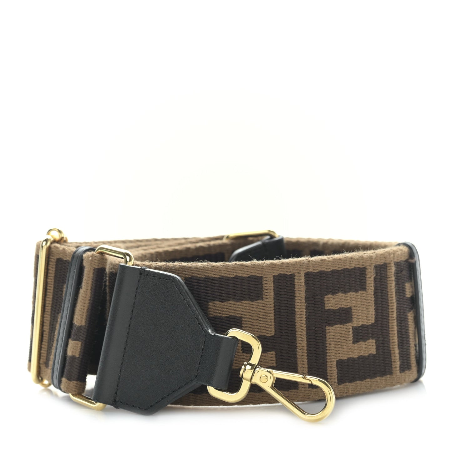 Ribbon Vitello Seta FF 1974 Adjustable Strap You Fango Marrone Black