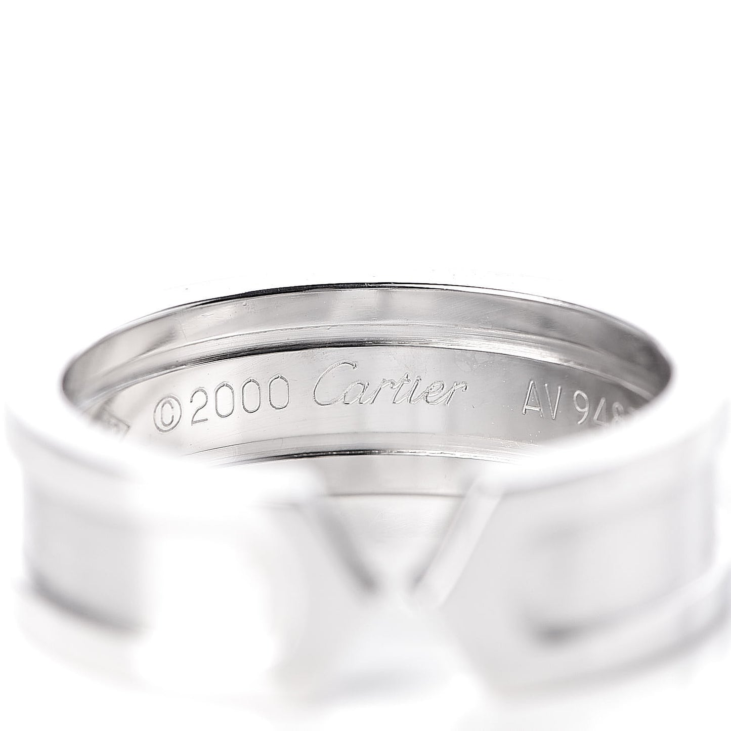 18K White Gold 6.5mm C De Ring 54 6.75
