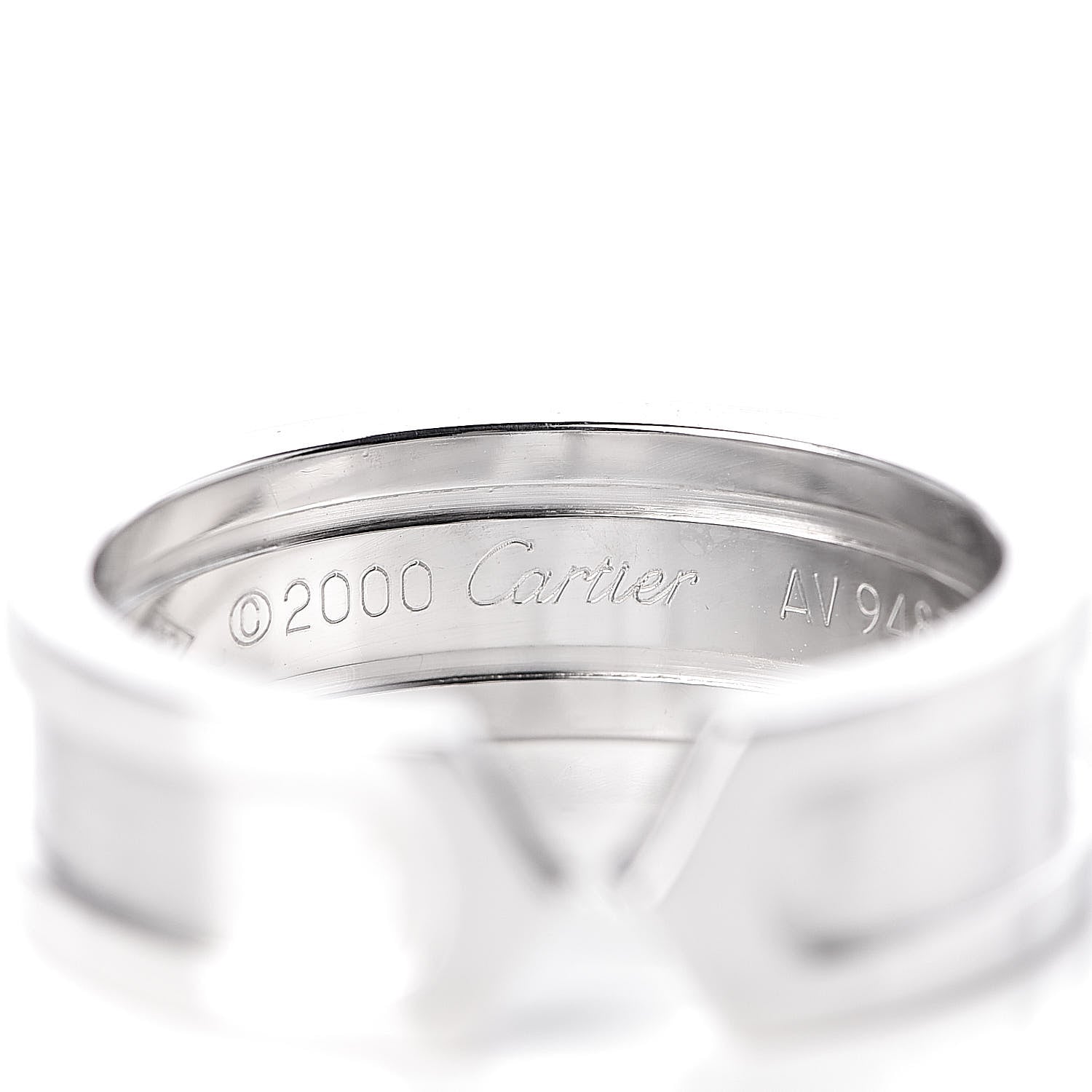 Cartier 18K White Gold 6.5mm C De Ring 54 6.75 4 of 4