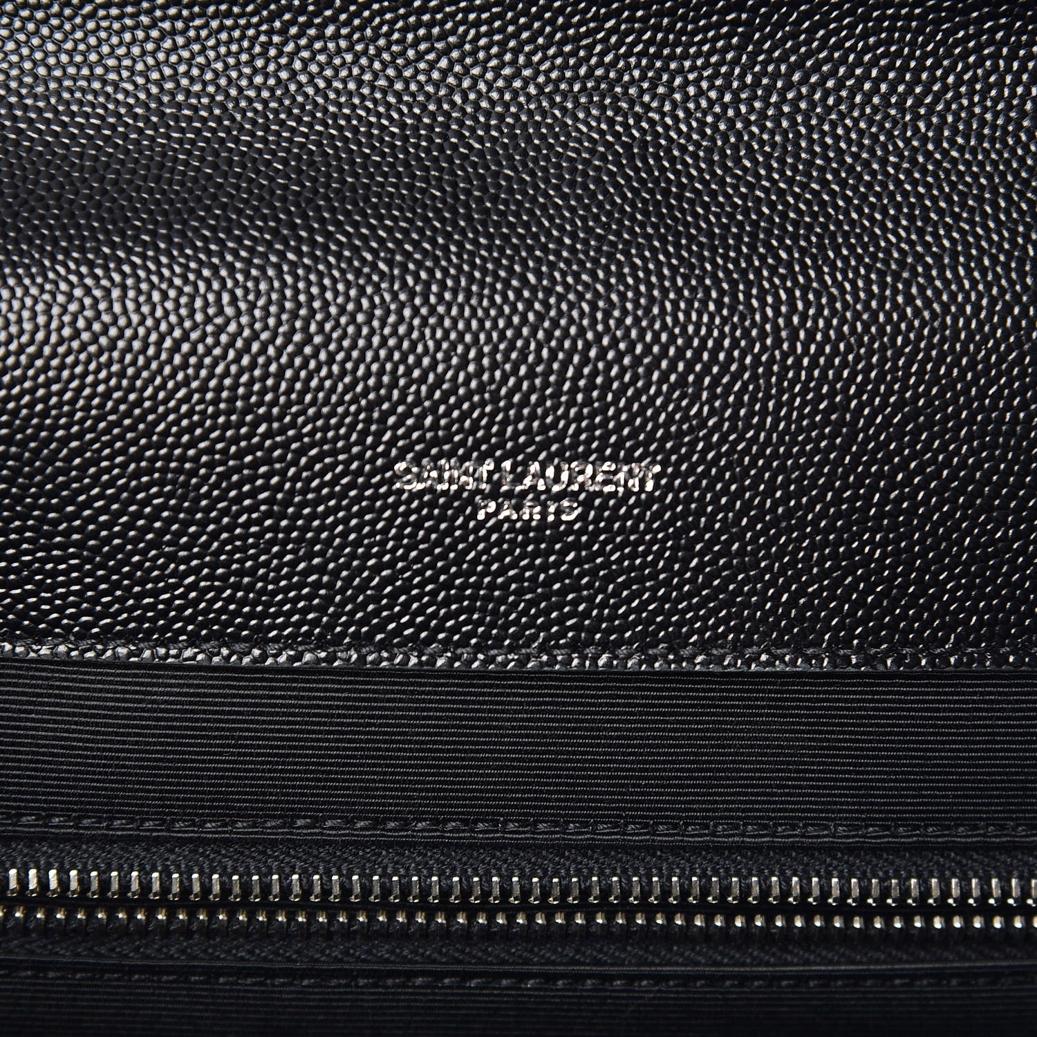 Saint Laurent Grain De Poudre Textured Mixed Matelasse Large Triquilt Monogram Satchel Black 6 of 8